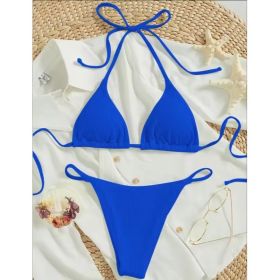 Factory Wholesale Women's Sexy Small Rib Bikini Tie Bikini Set Two Piece Swimsuit Beach Wear (Option: Style10-L)